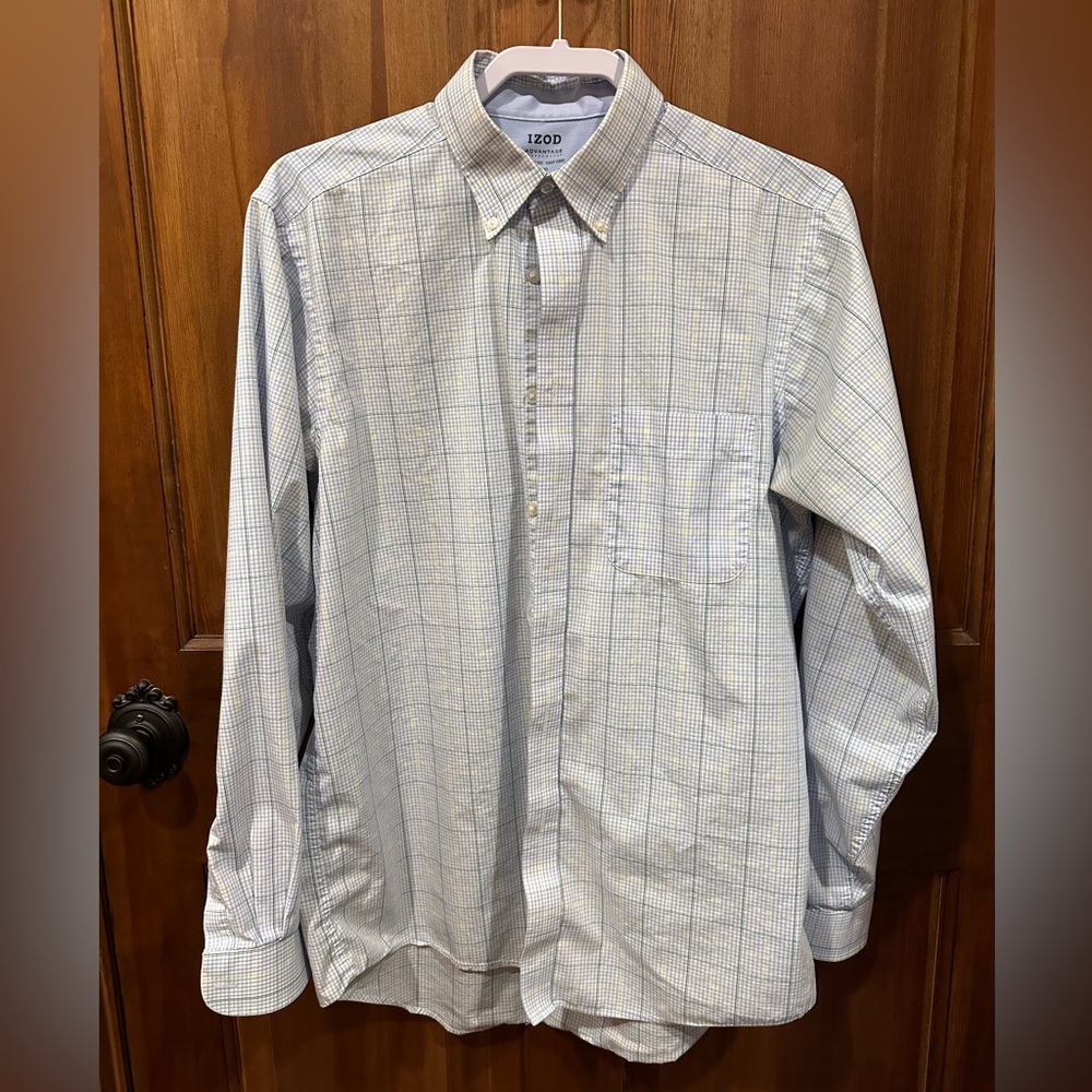 IZOD Button Down Mens Dress Shirt - M - Picture 1 of 4